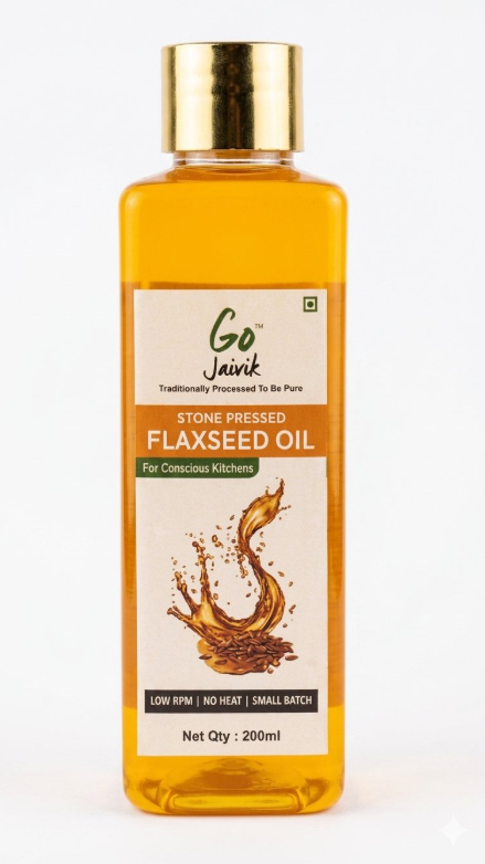 Stone pressed flaxseed oil 200ml bottle